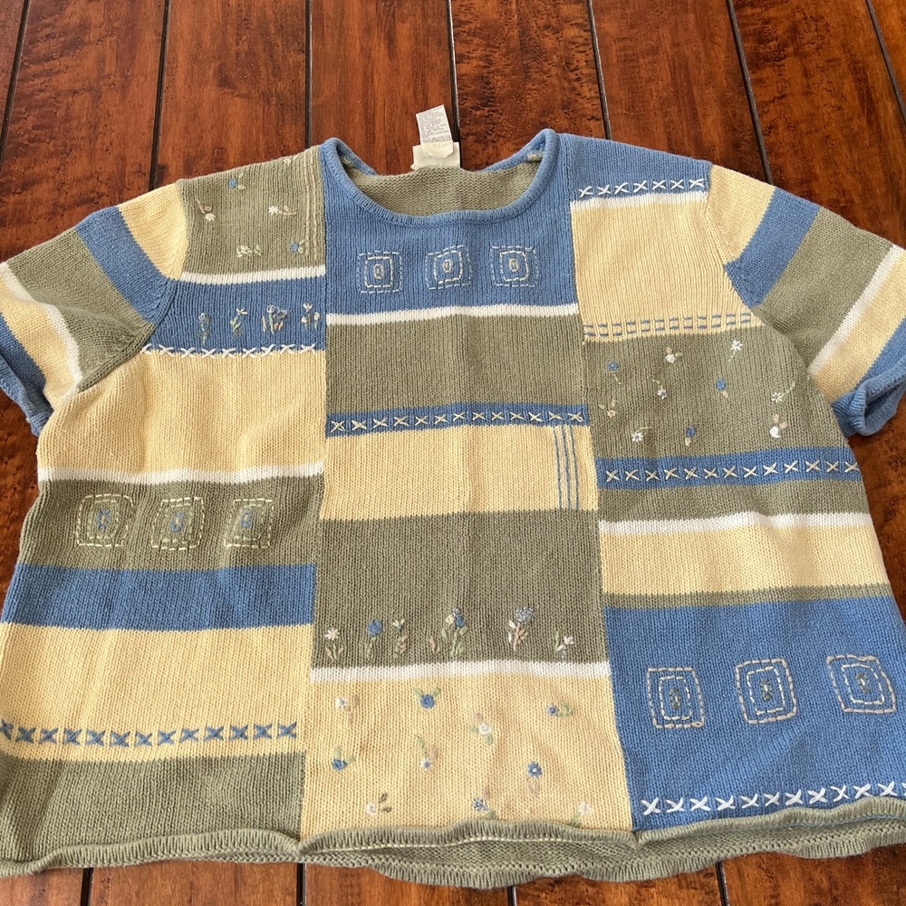 Plus Size Patchwork Spring Top - image 1